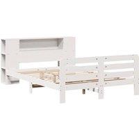 Berkfield Home Full Bed Frame without Mattress White 150x200 cm King Size Solid