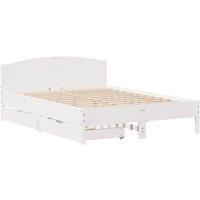 Berkfield Home Full Bed Frame without Mattress White 150x200 cm King Size Solid