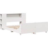Berkfield Home Full Bed Frame without Mattress White 150x200 cm King Size Solid