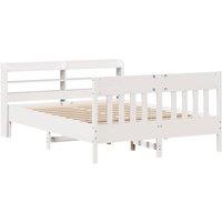 Berkfield Home Decorative Bed Frame without Mattress White 150x200 cm King Size