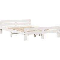 Berkfield Home Durable Bed Frame without Mattress White 150x200 cm King Size Sol