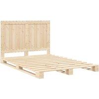 Berkfield Home Beautiful Bed Frame without Mattress with Headboard 140x200 cm So in Light Tan