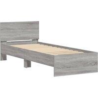 Berkfield Home Durable Bed Frame without Mattress with Headboard Grey Sonoma 90x