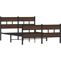 Berkfield Home Elegant Bed Frame without Mattress with Headboard & Footboard 1 in Brown