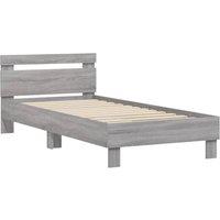 Berkfield Home Durable Bed Frame without Mattress with Headboard Grey Sonoma 90x