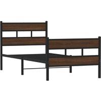 Berkfield Home Elegant Bed Frame without Mattress with Headboard & Footboard 1 in Brown