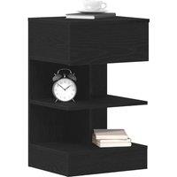 Berkfield Home Traditional Bedside Cabinet 2 pcs Black Oak 40x35x65 cm Engineere | Size: 40 x 35 x 65 cm
