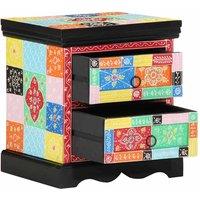 Berkfield Home Traditional Bedside Cabinet 2 pcs Multicolour 40x35x45 cm Enginee | Size: 40 x 35 x 45 cm