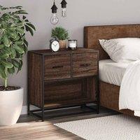 Berkfield Home Elegant Bedside Cabinet Brown Oak 60x31x60 cm Engineered Wood and | Size: 60 x 31 x 60 cm