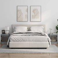 Berkfield Home Elegant Bedside Cabinets with Glass Doors 2 pcs Concrete Grey 35x