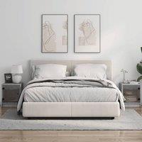 Berkfield Home Elegant Bedside Cabinets with Glass Doors 2 pcs Grey Sonoma 35x37