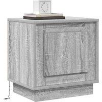 Berkfield Home Elegant Bedside Cabinets with LED Lights 2 pcs Grey Sonoma 44x34