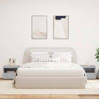 Berkfield Home Beautiful Bedside Cabinets with LED Lights 2 pcs Concrete Grey 50