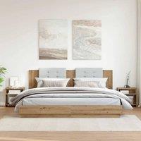 Berkfield Home Timeless Bedside Cabinets 2 pcs Aritisian Oak 40x30x40 cm Engine in Brown | Size: 40 x 30 x 40 cm