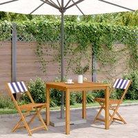 Berkfield Home Beautiful Bistro Chairs 2 pcs Blue & White Solid Wood Acacia an