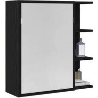 Berkfield Home Modern Black Oak Bathroom Mirror Cabinet - 62.5 x 20.5 x 64 cm