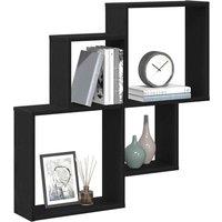 Berkfield Home Modern Black Oak Wall Cabinet - 80x15x78.5 cm, Made from Engineer | Size: 80x15x78.5 cm