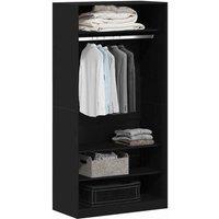 Berkfield Home Modern Black Oak Wardrobe 100 x 50 x 200 cm - Crafted from engine