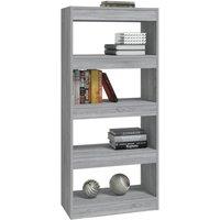 Berkfield Home Classic Book Cabinet/Room Divider Grey Sonoma 60x30x135 cm Engine | Size: 60 x 30 x 135 cm
