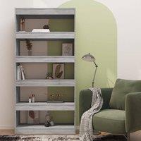 Berkfield Home Classic Book Cabinet/Room Divider Grey Sonoma 80x30x166 cm Engine | Size: 80 x 30 x 166 cm
