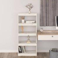 Berkfield Home Beautiful Book Cabinet/Room Divider White 60x30x135.5 cm Solid Wo