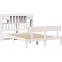 Berkfield Home Decorative Bookcase Bed without Mattress White 140x190 cm Solid W