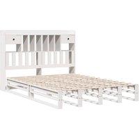 Berkfield Home Decorative Bookcase Bed without Mattress White 160x200 cm Solid W