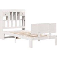 Berkfield Home Decorative Bookcase Bed without Mattress White 90x200cm Solid Woo | Size: 90x200 cm