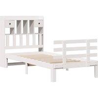 Berkfield Home Decorative Bookcase Bed without Mattress White 90x200cm Solid Woo | Size: 90x200 cm