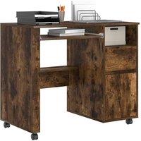 Berkfield Home Traditional Brown Computer Desk Smoked oak Engineered wood Compac
