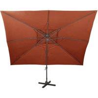 Berkfield Home Durable Cantilever Garden Parasol with Double Top Terracotta 400x