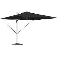 Berkfield Home Durable Cantilever Roma Parasol with LEDs - Black, 286 x 285 x 27 in Black