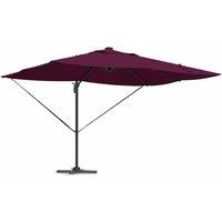 Berkfield Home Stylish Cantilever Roma Parasol with LEDs Bordeaux Red 352x251x26 in Maroon
