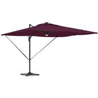 Berkfield Home Versatile Cantilever Roma Parasol with LEDs Bordeaux Red 286x285x in Burgundy