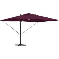 Berkfield Home Modern Cantilever Umbrella - Bordeaux Red Bordeaux red Metal and in Burgundy
