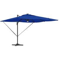 Berkfield Home Modern Cantilever Roma Parasol with LEDs Azure Blue 286x285x270 c