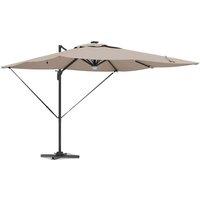 Berkfield Home Modern Cantilever Roma Parasol with LEDs Taupe 286x285x270 cm Alu | Size: 286 x 285 x 270 cm