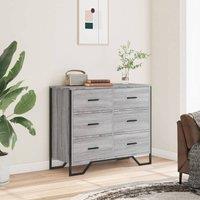 Berkfield Home Decorative Chest of Drawers Grey Sonoma 91x35.5x74.5 cm Engineere