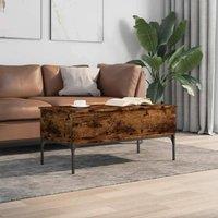 Berkfield Home Comfortable Coffee Table Smoked Oak 100x50x45 cm Engineered Wood in Brown | Size: 100 x 50 x 45 cm