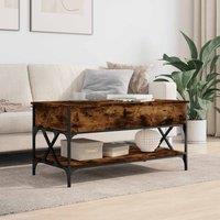 Berkfield Home Comfortable Coffee Table Smoked Oak 100x50x50 cm Engineered Wood in Brown | Size: 100 x 50 x 50 cm