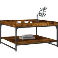 Berkfield Home Decorative Coffee Table Smoked Oak 80x80x45 cm Engineered Wood an in Brown | Size: 80 x 80 x 45 cm