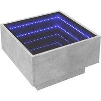 Berkfield Home Decorative Coffee Table with LED Concrete Grey 50x50x30 cm Engine | Size: 50 x 50 x 30 cm