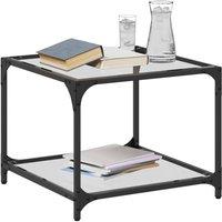 Berkfield Home Modern Coffee Tables with Transparent Glass Top 2 pcs 50x50x40 cm | Size: 50 x 50 x 40 cm