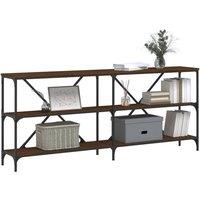 Berkfield Home Decorative Console Table Brown Oak 180x30x75 cm Engineered Wood a | Size: 180 x 30 x 75 cm