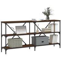Berkfield Home Decorative Console Table Brown Oak 160x30x75 cm Engineered Wood a | Size: 160 x 30 x 75 cm
