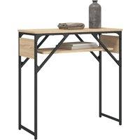 Berkfield Home Decorative Console Table with Shelf Sonoma Oak 75x30x75cm Enginee in Brown | Size: 75 x 30 x 75 cm