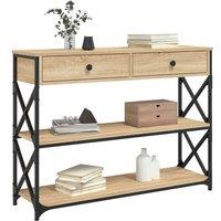 Berkfield Home Decorative Console Table Sonoma Oak 100x28x75 cm Engineered Wood in Light Tan | Size: 100 x 28 x 75 cm