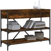Berkfield Home Classic Console Table with Drawers & Shelves Smoked Oak Enginee in Brown