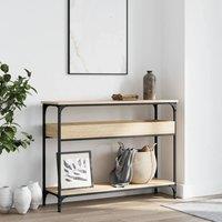 Berkfield Home Decorative Console Table with Shelf Sonoma Oak 100x29x75cm Engine in Tan | Size: 100 x 29 x 75 cm