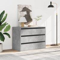 Berkfield Home Classic Corner Chest of Drawers Concrete Grey 80x41x58 cm Enginee | Size: 80 x 41 x 58 cm